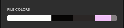 The File colors strip on the Attributes tab, with five color blocks of different widths.