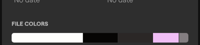 The File colors strip on the Attributes tab, with five color blocks of different widths.